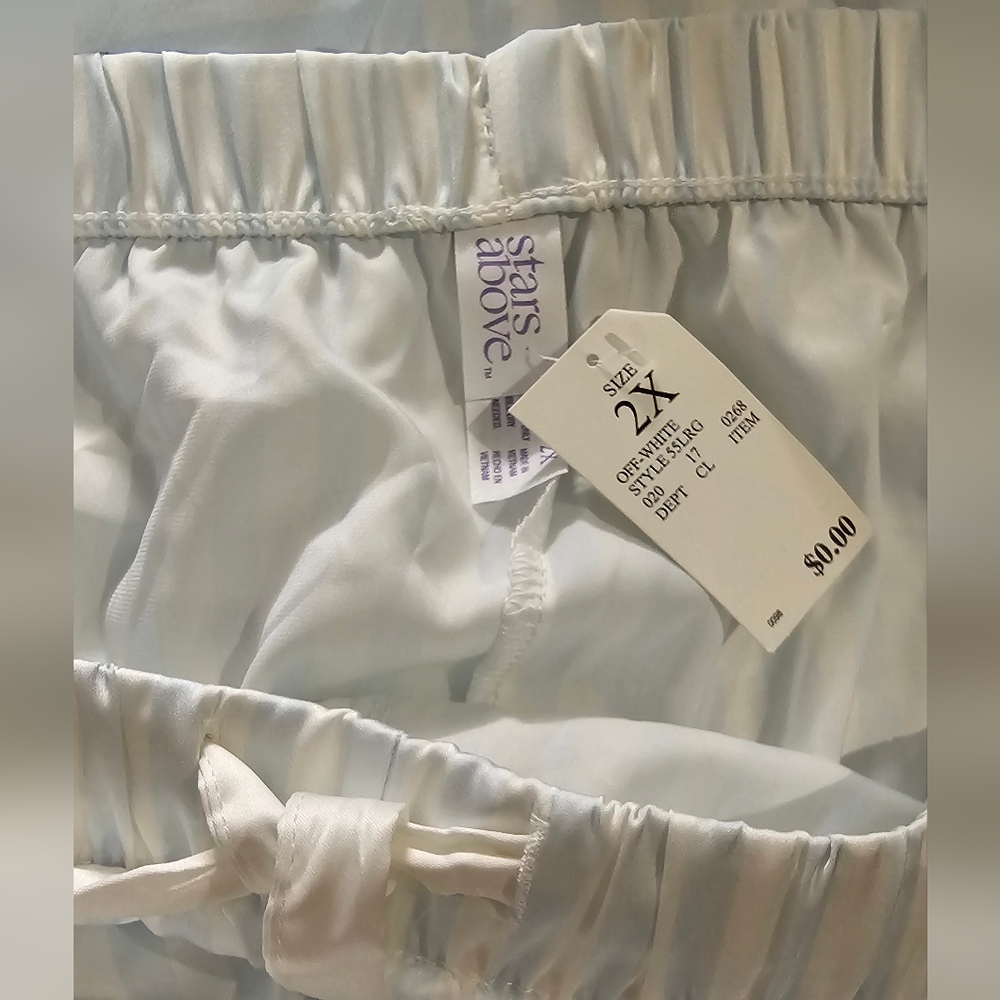 Women's Light Blue Striped Satin Sleepwear 3 Piece Set NWT - Picture 5 of 5